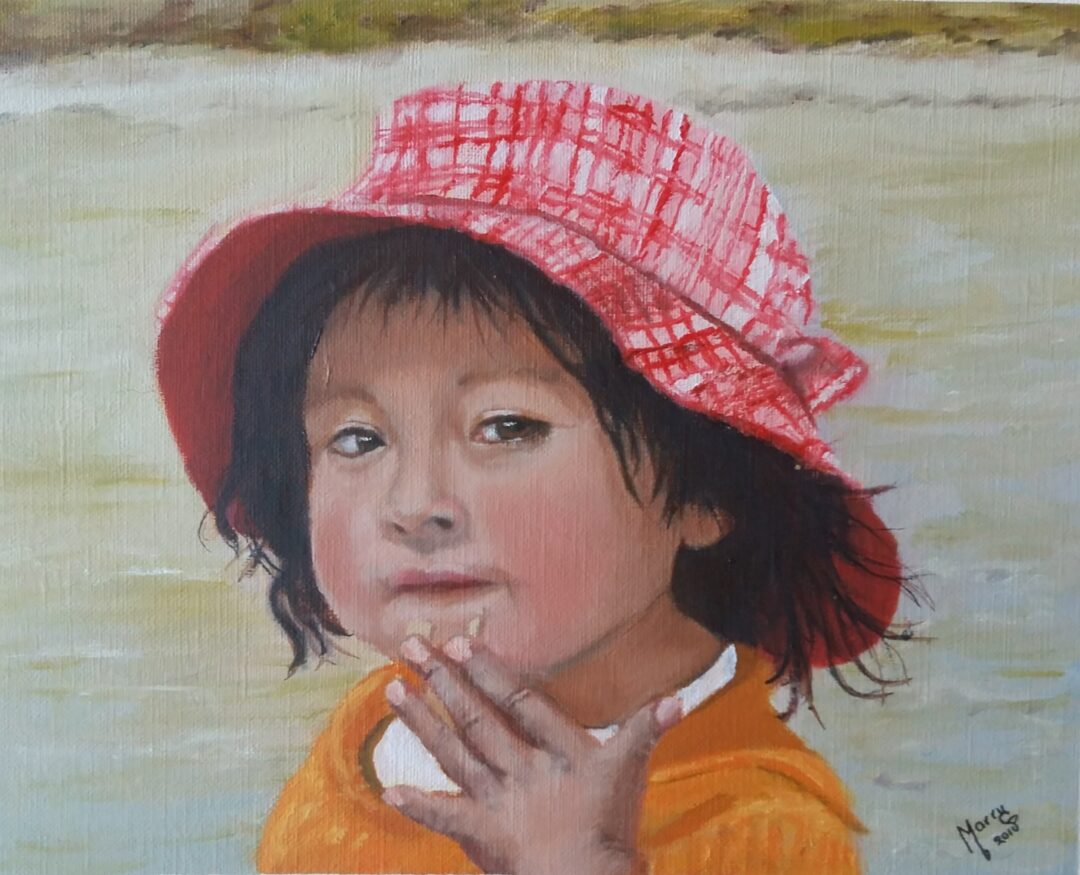 olieverf portret kind